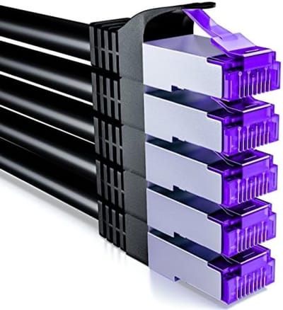 5x 2m CAT7 Netwerkkabel - 10 Gigabit - RJ45 Patchkabel Ethernetkabel (Koper, SFTP PiMF Afscherming) - LAN DSL Switch Modem Router Patchpaneel CAT7 CAT6 CAT5 - Zwart