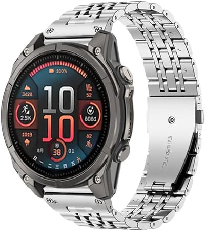 Bandz stalen band geschikt voor Garmin Fenix 9 (43mm) / 9 Pro (43mm) 8 - 43mm / Fenix 7s (Pro - Solar - Sapphire Solar) / Fenix 6s (Pro - Sapphire) / Fenix 5s (Plus - Sapphire) / Epix Pro (Gen 2) 42mm / Instinct 2s - E - Zilver