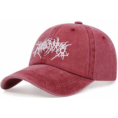 Vintage Gewassen Punk Hip-Hop Baseballpet Geborduurde Papa Hoed Vintage Klassieke Stijl Adjustable pink