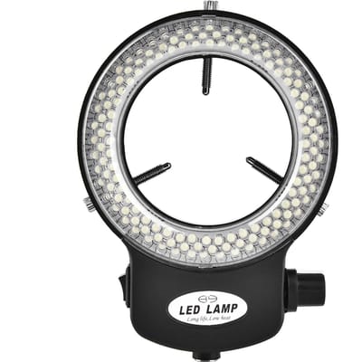 Microscoopcamera 144 LED Kralen Lichtbron Helderheid Instelbare Ringlamp   (Zwart) Black