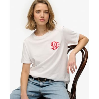 Superdry Sd &amp; co Relaxed T-shirt White Grootte: 36