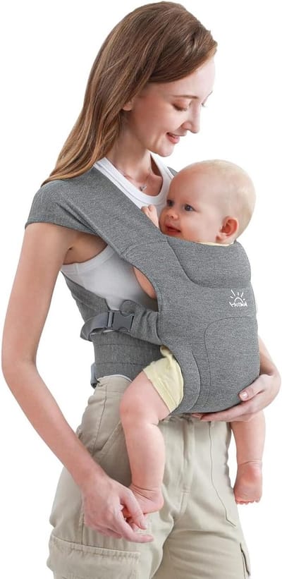 Comfortabele ergonomische babydrager voor pasgeborenen met heupzitting - 3-12 kg - Draagdoek voor peuters met klittenbandsluiting
