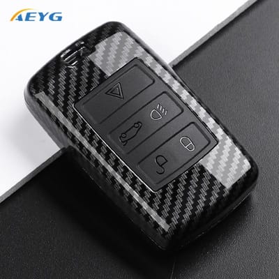 ABS Koolstofvezel Auto Sleutelhoes Cover Voor Land Rover Range Rover Sport Evoque Freelander Voor Jaguar Xf Xj Xe Xjl Xf Accessoires gray