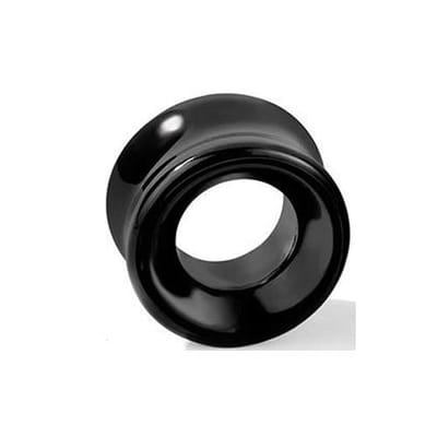 10 mm Double-flared tunnel zwart agate - LMPiercings