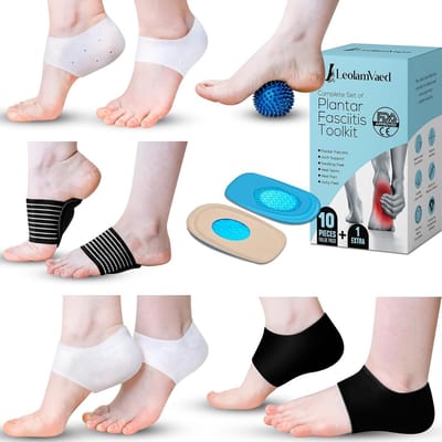 Hielbeschermers en Massage Set voor Hielpijn en Fasciitis Verlichting