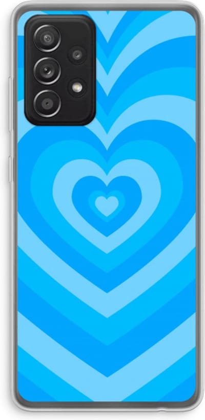 Case Company® - Hoesje geschikt voor Samsung Galaxy A52 hoesje - Hart Blauw - Soft Cover Telefoonhoesje - Bescherming aan alle Kanten en Schermrand