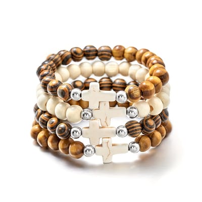 VANDAAG VERZONDEN - Armbanden - Set 4 stuks - Kruis Kruizen - Christelijk - Jezus Jesus