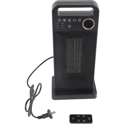 Radiateur d'appoint 2000 W PTC, 3 vitesses, télécommande, tour électrique pour intérieur black