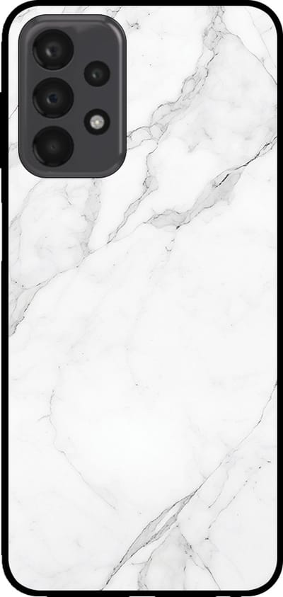 Smartphonica Telefoonhoesje voor Samsung Galaxy A23 met marmer opdruk - TPU backcover case marble design - Wit geschikt voor Samsung Galaxy A23