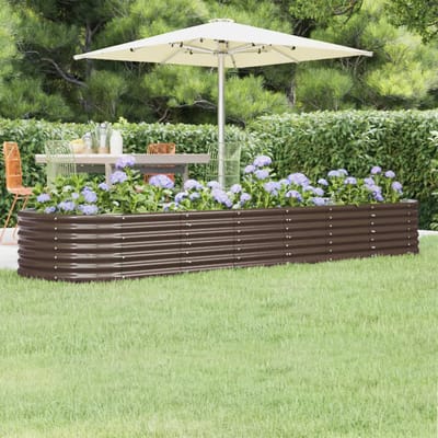 vidaXL - Plantenbak - 296x80x36 - cm - gegalvaniseerd - staal - bruin
