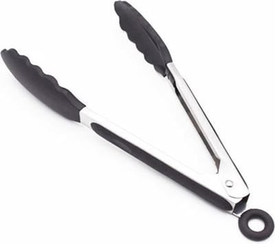 Go Go Gadget - Vleestang - Saladetang - BBQ tang - Siliconen Tangen - Serveertang - Keukentang - Perfect voor BBQ's - set van 2 stuks - 21cm - Zwart