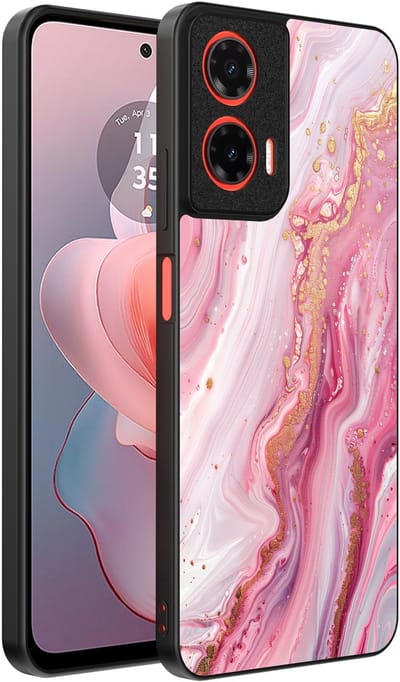 Smartphonica Telefoonhoesje Geschikt voor Motorola Moto G Power 2024 met marmer opdruk - TPU backcover case marble design - Roze geschikt voor Motorola Moto G Power 2024