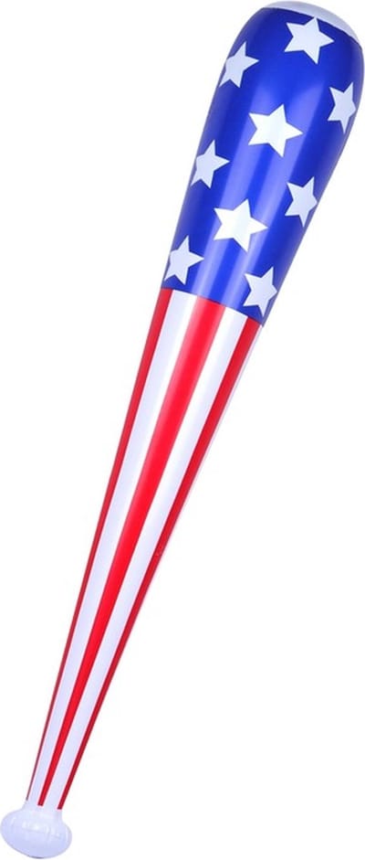 Opblaasbare USA knuppel - 85 cm - Honkbalknuppel Amerikaanse vlag kleuren - Verkleed thema