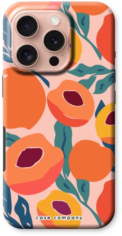 Case Company® - Hoesje geschikt voor iPhone 16 Pro hoesje - Perzik - Tough Case - Maximale Bescherming alle Kanten en Schermrand