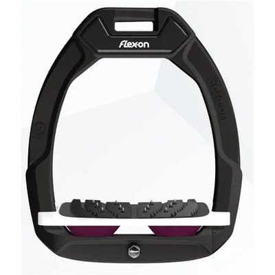 Veiligheid stirrups voor paardrijden Ingeschakeld Ultra Grip Zwart/Wit/Paars Flex-On Safe-On