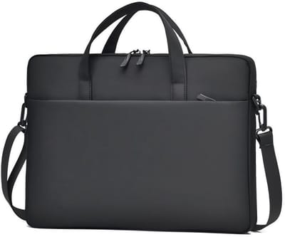Laptoptas -Laptoptas 14 inch PU Leder Grote Capaciteit Schouder- Business & Casual - PU Leder - Grote Capaciteit - Schouder- & Handtas - Voor Dames & Heren - Zwart