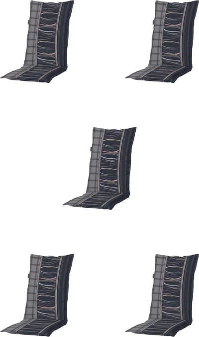 Madison - Tuinkussens - Lage Rug - 5st - Lines Grey - 105x50cm - Grijs