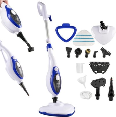12-in-1 Stoomreiniger 1500W – Vloer & Tapijt – Handheld Vlekkenreiniger/Bankreiniger – 380 ml, tot 15 min Stoom – Chemievrij – Met Accessoires – Elektrische Vloerreiniger