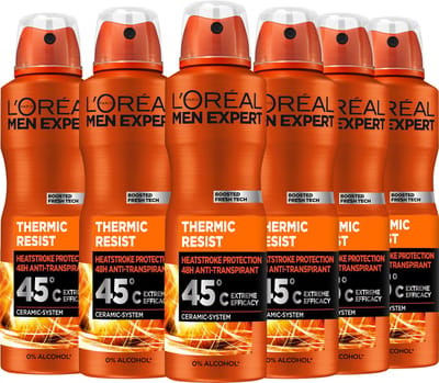 L'Oréal Men Expert Thermic Resist Deodorant Spray - 48 uur* anti-transpirant bescherming - 6 x 150 ml