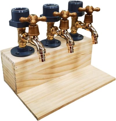 Houten Whisky Dispenser voor Vaderdag - Triple Schnaps Alcohol - Tuitvormig - Bar en Drank Station - Feestelijk Design