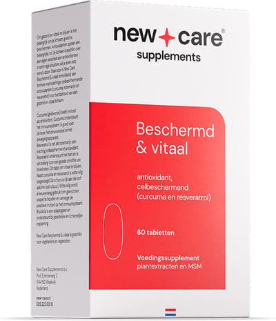 New Care Beschermd & vitaal - anti oxidant - immuunsysteem - curcuma & resveratrol - 60 tabletten - vegan