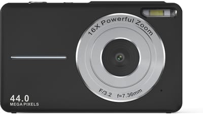 Digitale camera 1080p 44MP fototoestel met 16X digitale zoom, vlogging apparaat compact met 2,4 inch lcd-scherm, 32G micro-geheugenkaart, 1 accu voor kinderen, tieners, studenten