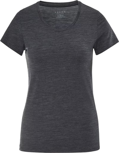 FALKE Daily ClimaWool Crew Neck sneldrogend wol lyocell top van onderlaag dames grijs - maat XS