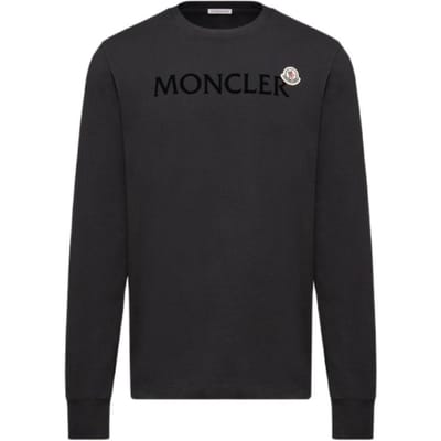Moncler SS26 Logo Ronde Hals Lange Mouwen Casual Sweatshirt Heren sweatshirt L10918D0000989AYY999 M black