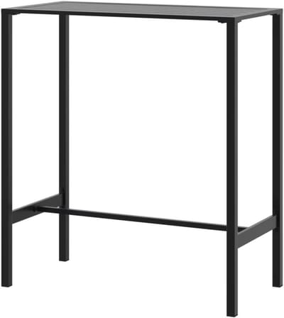 Bartafel Staal - Hoge Tafel - Binnen en buiten - Lattenbodem Opbergruimte - 100 x 50 x 110 cm - Zwart