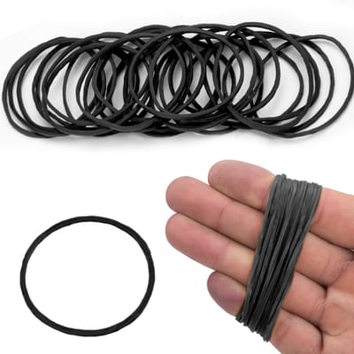 Dailygoods- Elastiekjes 500 Stuks - Zwarte Rubber - 38 mm - Robuust - Kantoorbenodigdheden - Bundelen - Creatieve Toepassingen - Rubberen Banden