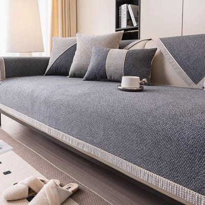 1 Stuks Katoen Linnen Bankhoes Voor Woonkamer Effen Bankkussen Antislip Bank Armleuning Rugleuning Mat Huismeubilair Beschermkussens 70x70cm 1pc A