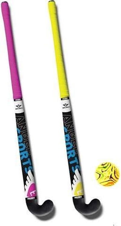 Angel Sports Hockeyset 3-delig Roze/geel 33 Inch