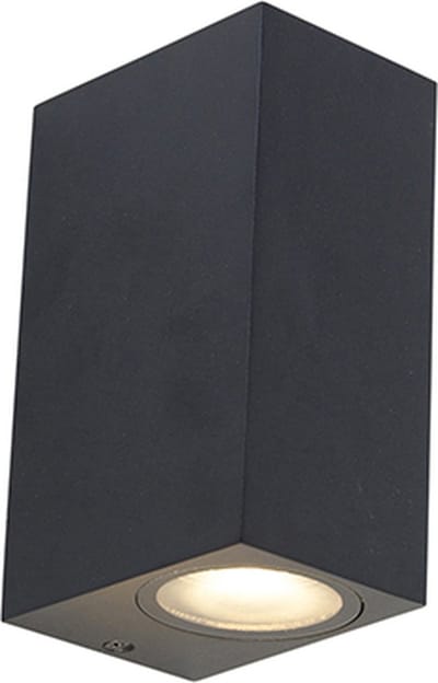 QAZQA baleno - Moderne Wandlamp Up Down voor buiten - 2 lichts - D 90 mm - Zwart - Buitenverlichting
