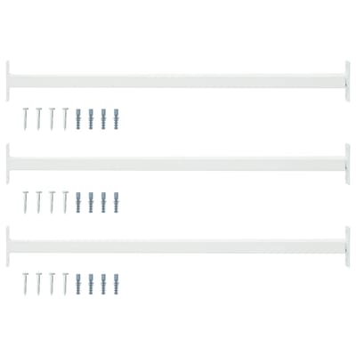 vidaXL - Verstelbare - ven - veilighheidsbalk - 3 - st - 710 - -1200 - mm - Staal - Wit