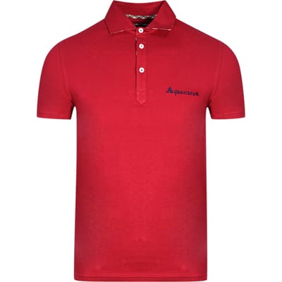 Rood poloshirt met Aquascutum-handtekeninglogo