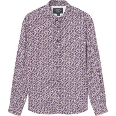 Le Temps Des Cerises Herenshirt Floy met rotem Blumenmuster