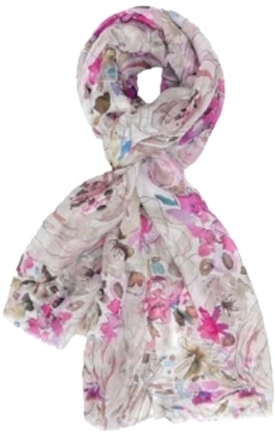 Dunne Sjaal - Print - (21256#) - Khaki/Ecru