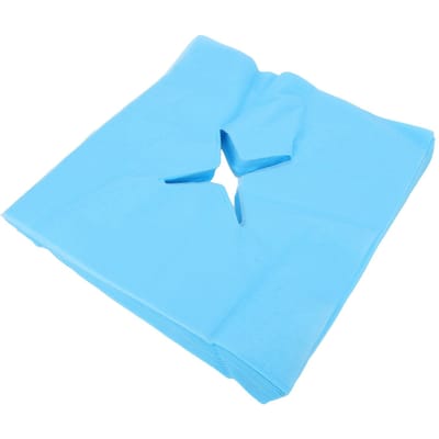 100 STUKS Wegwerp Massage Gezichtshoezen X-vormig Gat Non-woven Ademruimte Kussen Handdoek blue