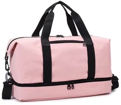 Roze Sporttas - Reistas - Gymtas - Fitness Tas - Sporttas Met Schoenenvak - Weekendtas - Duffel Bag - nat vak - met verstelbare schouderriem