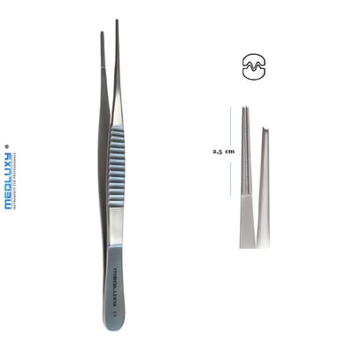 Medluxy - Pincet DeBakey - 15 cm - EHBO, Arts en Verpleegkundige, Verpleegkunde Hobby [Medische Pincet, Pince Brucelles, Forcep, Clamp]