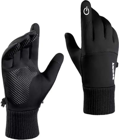 Chibaa - Sport Winter Handschoenen - Antislip - Touchscreen - Fietsen - Outdoor - Sporten - One Size - Zwart