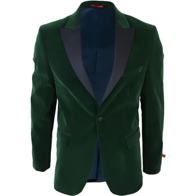 Heren groen fluwelen diner smoking colbert blazer
