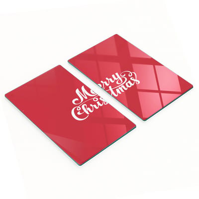 Decoratieve glazen snijplanken voor in de keuken, vrolijk kerstfeest, 2x30x52 cm