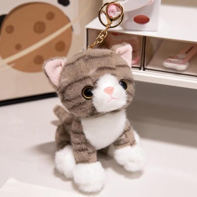 15cm Cartoon Zittende Kat Pluche Hanger Gevuld Zacht Cartoon Dier Sleutelhanger Sleutelketting Kleine Kitten Pluche Mode Accessoire Cadeau