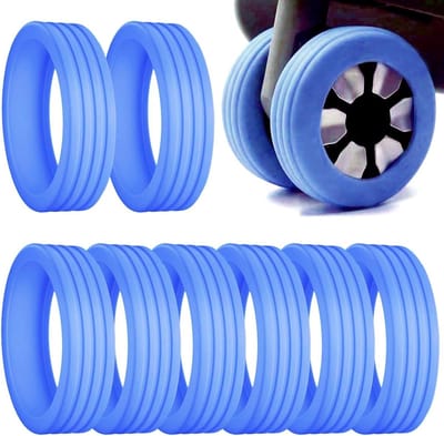 Siliconen Beschermhoezen voor Kofferwielen - Stille Bescherming voor Spinner Wielen, 8 Stuks in Blauw, Ideaal voor Cabin Luggage en Reisaccessoires