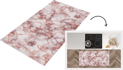 Keukenloper - Loper keuken - Marmer - Paars - Patronen - 120x60 cm - Keukenloper vinyl