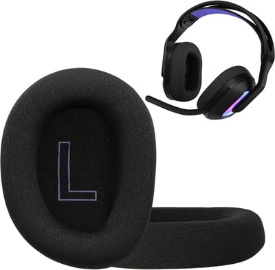 kwmobile 2x oorkussens geschikt voor Logitech G G522 LIGHTSPEED koptelefoon in zwart - Voor over-ear hoofdtelefoon