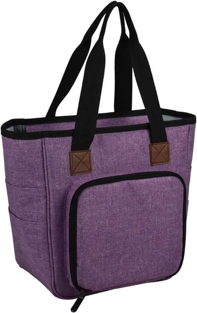 Organizer Bag voor Naaibenodigdheden met Ruimte en Compartimenten, Ideaal voor Haaknaalden en Naaikit Opslag (Paars)
