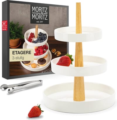 Drie etages Etagère voor Fruit en Snacks - Hoogwaardig Porselein - Moderne Keukendecoratie