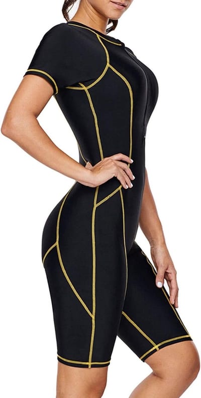 Korte Mouw Rashguard met Rits voor Dames, Ideaal voor Surfen en Watersport, Boyshort Stijl